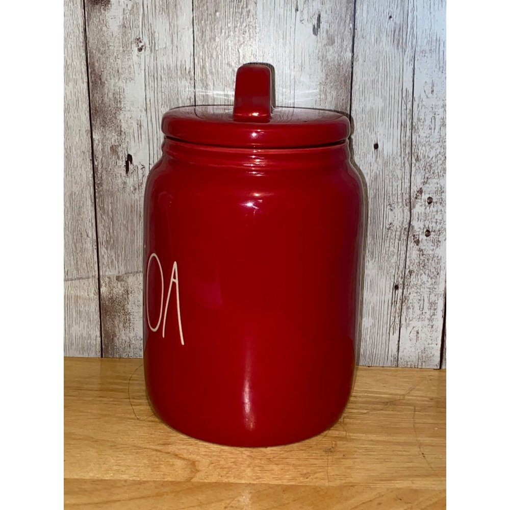 Rae Dunn Ceramic Red Cocoa Baby Canister Kitchen Cookie Jar - Picture 2 of 10